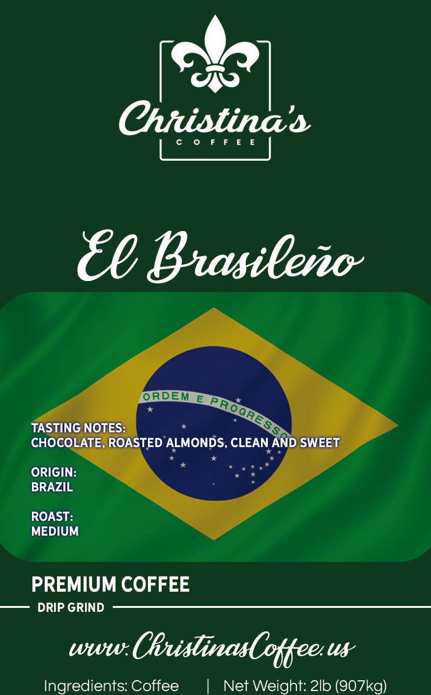Christina's Coffee El Brasileño Brazil single origin coffee - 2 lb. white bag