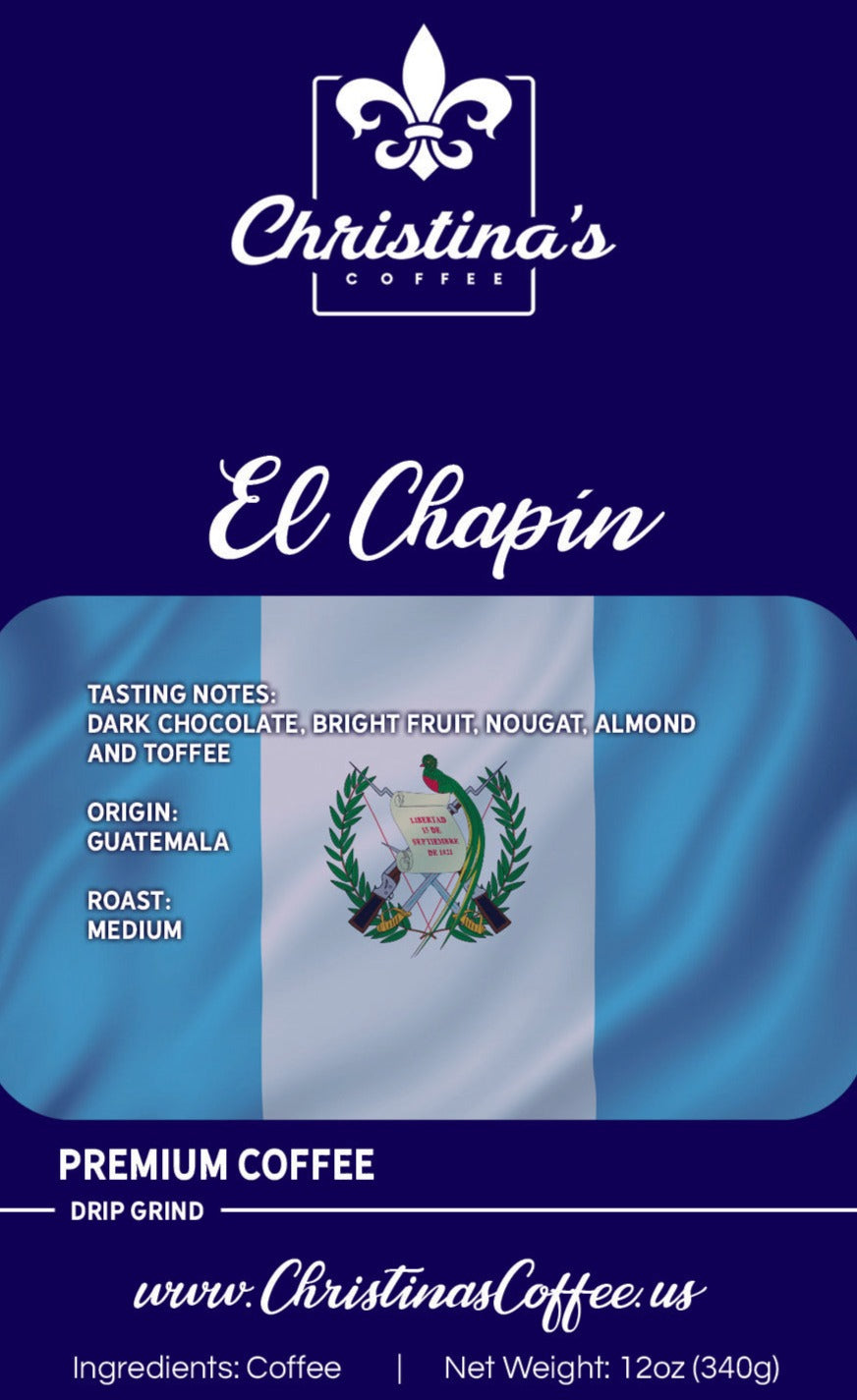 El Chapín Guatemala single origin coffee - 12 oz white bag