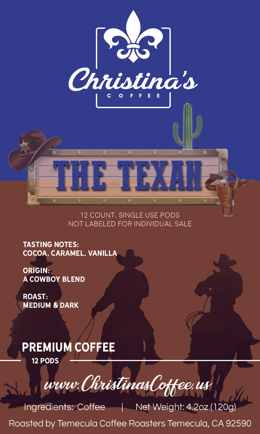 Christina's Coffee The Texan K-Cup pods - 12 ctcowboy-inspired coffee