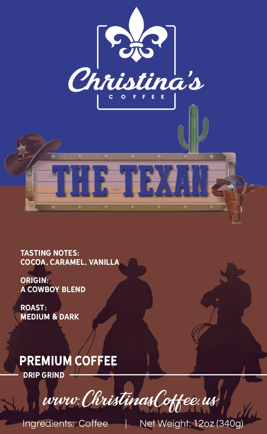 Christina's Coffee The Texan cowboy-inspired coffee packaging - 12 oz bag