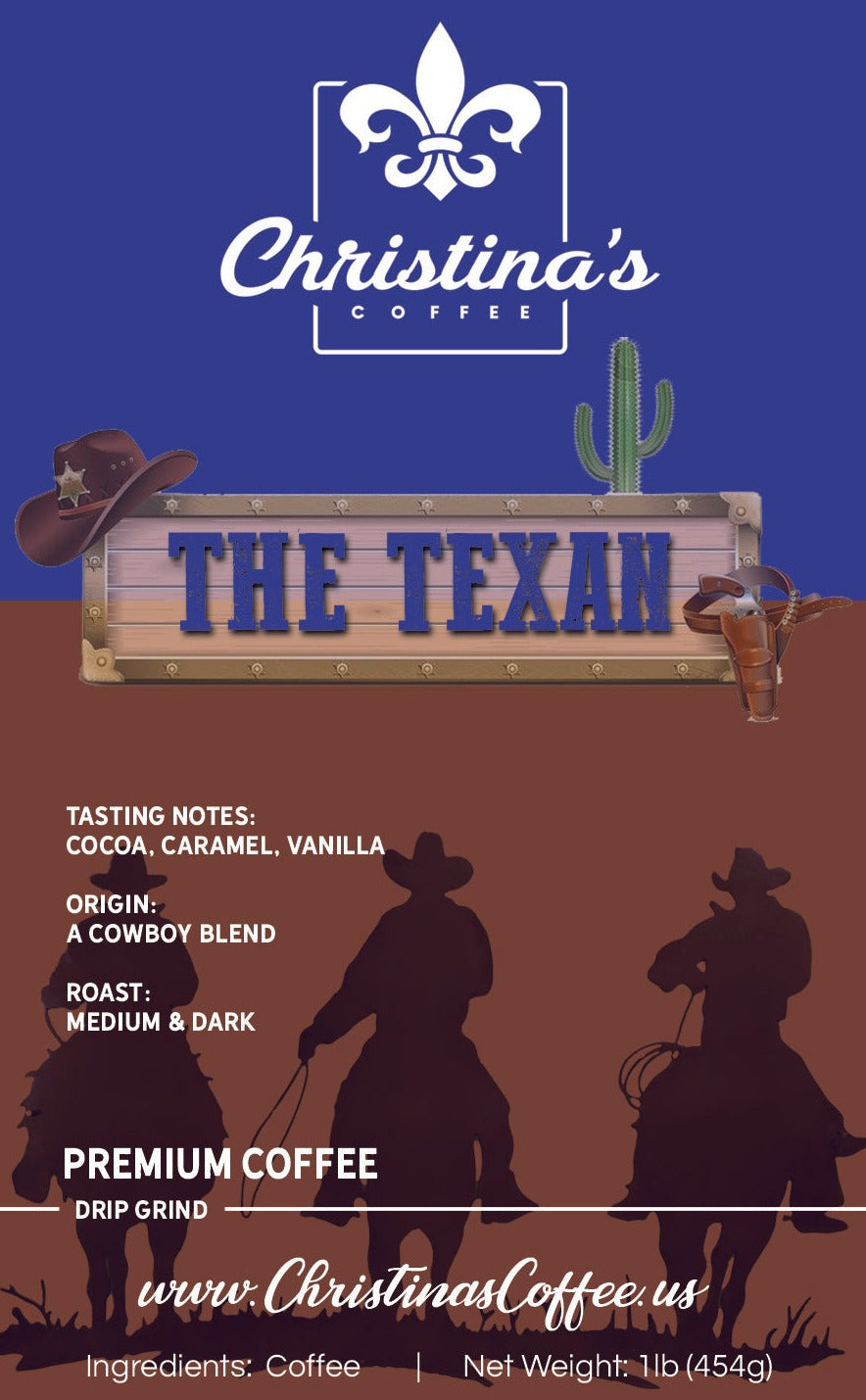 Christina's Coffee The Texan cowboy-inspired coffee packaging - 1 lb. bag